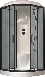 Royal Bath Душевая кабина HK RB 100HK6-GT-BL 100x100 стекло прозрачное профиль черный матовый – фотография-1