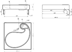 Stella Polare Раковина над стиральной машиной Шебби 60х60 черная матовая – фотография-3