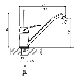 Florentina Смеситель FL-01 жасмин для кухонной мойки – фотография-2