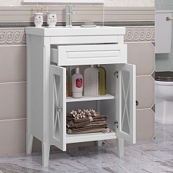 Opadiris Тумба с раковиной Палермо 60 белая матовая – фотография-2