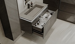 Jorno Тумба с раковиной Incline 100 подвесная бетон – фотография-4