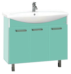 Misty Тумба для умывальника Джулия 120 прямая салатовая – фотография-1
