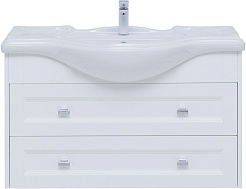 Aquanet Тумба с раковиной Монте 85 подвесная белая матовая – фотография-3