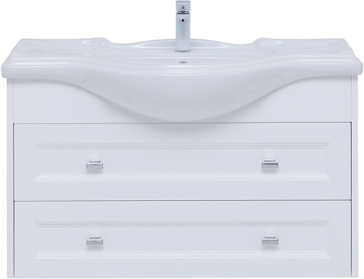 Aquanet Тумба с раковиной Монте 85 подвесная белая матовая – картинка-3
