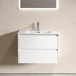 Sancos Тумба с раковиной Libra 70 белый глянец раковина Element 71 CN7007 – фотография-2