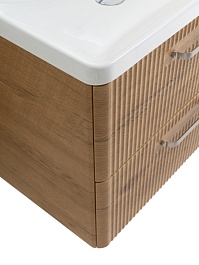 BelBagno Тумба с раковиной Due 60 подвесная Rovere Nature ручки Матовый атласный никель – фотография-3