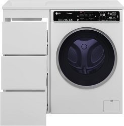 Brevita Тумба с раковиной Grafit 100 L под стиральную машину белая – фотография-3