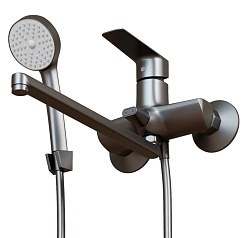 Mixline Смеситель для ванны и раковины 35k ML15-02GR графит – фотография-2