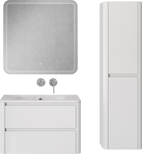 Cezares Тумба с раковиной без отверстия под смеситель Relax 80 подвесная bianco lucido – картинка-15