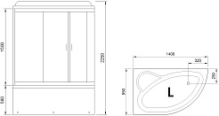 Royal Bath Душевая кабина ALP RB 140ALP-T-BL-L 140x95 L стекло прозрачное профиль черный матовый – фотография-2