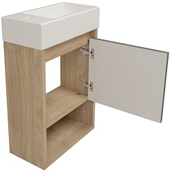 Teymi Тумба с раковиной Nura 37 L подвесная дуб/графит – фотография-2