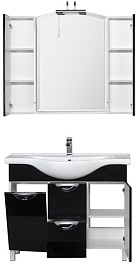 Aquanet Мебель для ванной "Асти 105" черная, с б/к (178434) – фотография-3