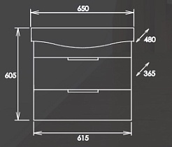Onika Мебель для ванной Девис 65 бетон чикаго – фотография-4