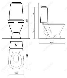 Sanita Унитаз-компакт Кама стандарт 452359 – фотография-2