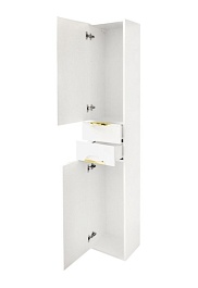 Misty Шкаф-пенал Престиж 35 L белый/золотая патина – фотография-5