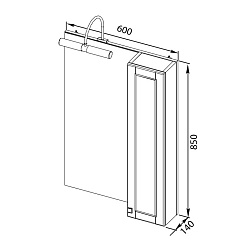 Aquanet Зеркальный шкаф "Честер 60" черный/серебро – фотография-2