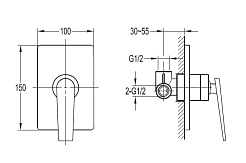 Cezares Смеситель BADEN-DIM-01 для душа – фотография-2
