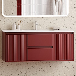 Brevita Мебель для ванной Wine 120 подвесная бордовая – фотография-3
