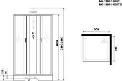 Niagara Душевая кабина Classic NG-1101-14BKT – фотография-5