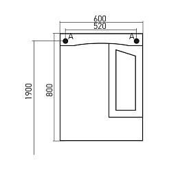 Mixline Зеркало-шкаф Крит 60 патина золото – фотография-2