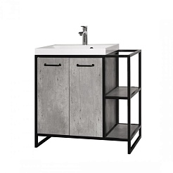 Style Line Тумба с раковиной Лофт Classic 60/80 L бетон – фотография-6