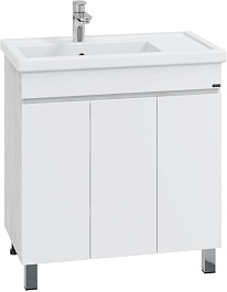 СанТа Мебель для ванной Марс 80П белая/светлое дерево – фотография-4