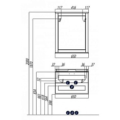 Акватон Тумба с раковиной "Леон 65" ясень черный – фотография-3