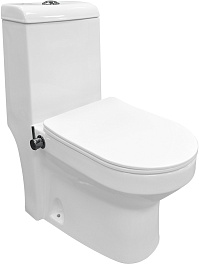 Azario Унитаз-моноблок Brusco AZ-1085B с функцией биде с бачком с сиденьем микролифт белый – фотография-1