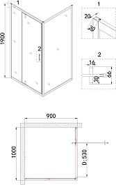 Niagara Душевой уголок Nova 100x90 NG-43-10AG-A90G – фотография-8
