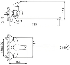 Frap Смеситель для ванны H36 F2236 хром – фотография-4