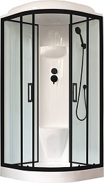 Royal Bath Душевая кабина HK RB 100HK6-WT-BL 100x100 стекло прозрачное профиль черный матовый – фотография-1