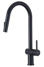 Frap Смеситель для кухни H807 F60807-6 черный – фотография-1