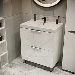 Mixline Тумба под раковину Гранд 70 Марго белая – фотография-3