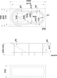 1Marka Акриловая ванна Taormina 180x90 – фотография-4