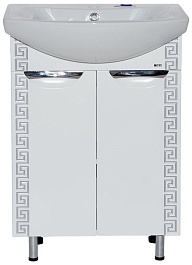 Misty Мебель для ванной Престиж 60 L белая/серебряная патина – фотография-4