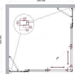 BelBagno Душевой уголок Luce 130/130 LUCE-A-22-100+30-C-Cr профиль хром стекло прозрачное – фотография-6