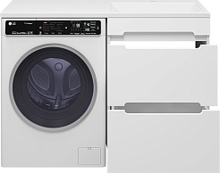 Misty Тумба с раковиной Байкал 120 R под стиральную машину белая – фотография-3