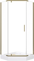 Triton Душевой уголок Дека-Голд 100x100 стекло прозрачное профиль золото с поддоном