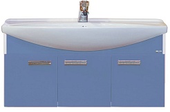 Misty Тумба с раковиной Джулия 105 подвесная синяя – фотография-1