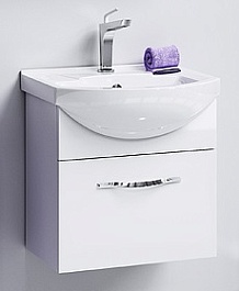 Aqwella Тумба с раковиной Аллегро 50 подвесная, 1 ящик – фотография-1