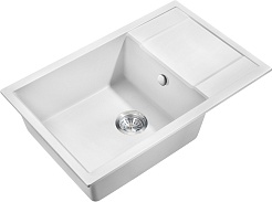 Milacio Мойка кухонная Navarra 78 Cuarzo белая – фотография-1