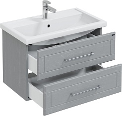 СанТа Тумба под раковину Венера 80 подвесная дуб серый – фотография-2