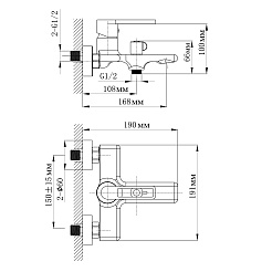 Tokito Смеситель для ванны KUDO чёрный TOK-KUD-1014 – фотография-6