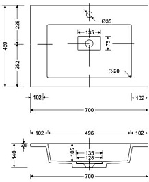 Style Line Раковина мебельная Line 70х48 – фотография-3