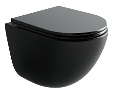 Ceramicanova Подвесной унитаз Vogue Торнадо CN4008TMB безободковый чёрный матовый