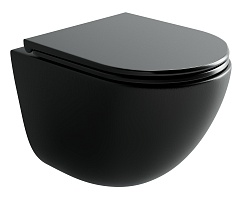 Ceramicanova Подвесной унитаз Vogue Торнадо CN4008TMB безободковый чёрный матовый – фотография-1