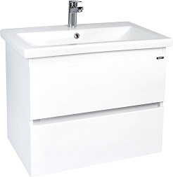 Viant Тумба под раковину Мальта 70 подвесная белая – фотография-1