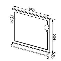 Aquanet Зеркало Валенса 100 черный кракалет/золото (180294) – фотография-5