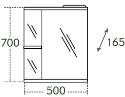 СанТа Зеркальный шкаф Ника 50 фацет R – фотография-3