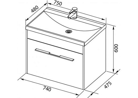 Aquanet Тумба с раковиной Августа 75 белая – фотография-6